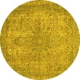 thumbnail image 1 of Ahgly Company Machine Washable Indoor Round Abstract Yellow Modern Area Rugs, 6' Round, 1 of 4