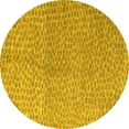 thumbnail image 1 of Ahgly Company Machine Washable Indoor Round Abstract Yellow Modern Area Rugs, 6' Round, 1 of 4