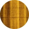 thumbnail image 1 of Ahgly Company Machine Washable Indoor Round Abstract Yellow Modern Area Rugs, 6' Round, 1 of 4