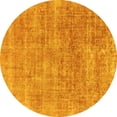 thumbnail image 1 of Ahgly Company Machine Washable Indoor Round Abstract Yellow Modern Area Rugs, 7' Round, 1 of 4