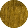thumbnail image 1 of Ahgly Company Machine Washable Indoor Round Abstract Yellow Modern Area Rugs, 7' Round, 1 of 1