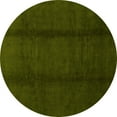 thumbnail image 1 of Ahgly Company Machine Washable Indoor Round Abstract Yellow Modern Area Rugs, 7' Round, 1 of 4