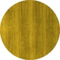 thumbnail image 1 of Ahgly Company Machine Washable Indoor Round Abstract Yellow Modern Area Rugs, 8' Round, 1 of 4
