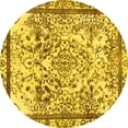 thumbnail image 1 of Ahgly Company Machine Washable Indoor Round Abstract Yellow Modern Area Rugs, 8' Round, 1 of 4