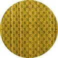 thumbnail image 1 of Ahgly Company Machine Washable Indoor Round Abstract Yellow Modern Area Rugs, 8' Round, 1 of 4