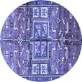 thumbnail image 1 of Ahgly Company Machine Washable Indoor Round Animal Blue Traditional Area Rugs, 6' Round, 1 of 4