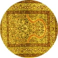 thumbnail image 1 of Ahgly Company Machine Washable Indoor Round Animal Yellow Traditional Area Rugs, 7' Round, 1 of 4