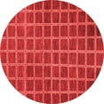 thumbnail image 1 of Ahgly Company Machine Washable Indoor Round Checkered Red Modern Area Rugs, 5' Round, 1 of 4