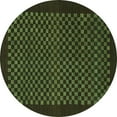 thumbnail image 1 of Ahgly Company Machine Washable Indoor Round Checkered Turquoise Blue Modern Area Rugs, 8' Round, 1 of 4