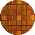 thumbnail image 1 of Ahgly Company Machine Washable Indoor Round Checkered Yellow Modern Area Rugs, 3' Round, 1 of 4