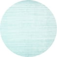 thumbnail image 1 of Ahgly Company Machine Washable Indoor Round Contemporary Light Slate Blue Area Rugs, 3' Round, 1 of 7