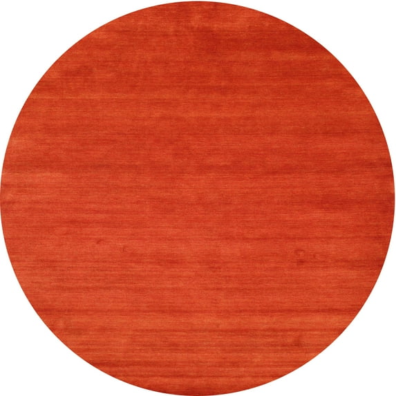 Ahgly Company Machine Washable Indoor Round Contemporary Neon Red Area Rugs, 4' Round