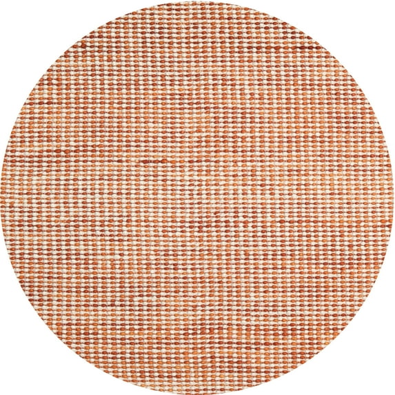 Ahgly Company Machine Washable Indoor Round Contemporary Orange Red Area Rugs, 5' Round