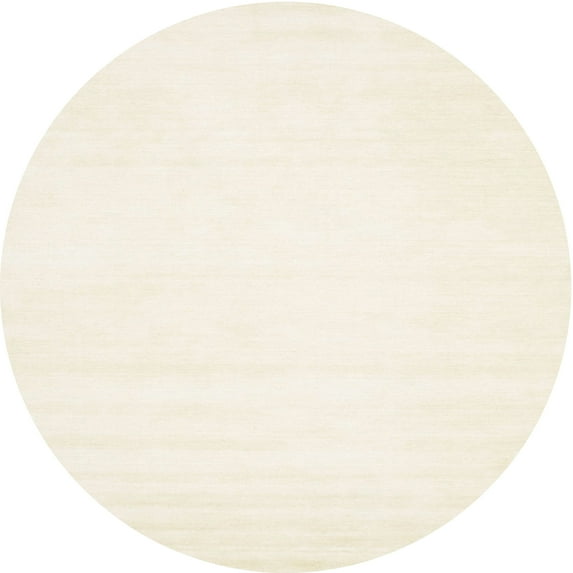 Ahgly Company Machine Washable Indoor Round Contemporary Papaya Whip Beige Area Rugs, 4' Round