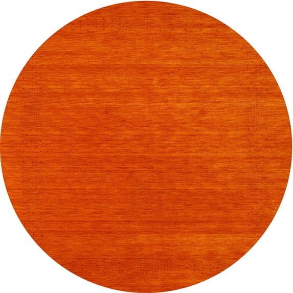 Ahgly Company Machine Washable Indoor Round Contemporary Red Area Rugs, 3' Round