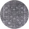 thumbnail image 1 of Ahgly Company Machine Washable Indoor Round Industrial Modern Dark Goldray Area Rugs, 4' Round, 1 of 7