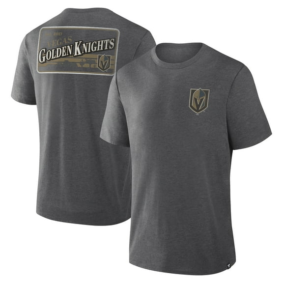 Men's Fanatics Heather Charcoal Vegas Golden Knights Fan Lanes Tri-Blend T-Shirt