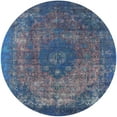 thumbnail image 1 of Ahgly Company Machine Washable Indoor Round Industrial Modern Silk Blue Area Rugs, 8' Round, 1 of 7