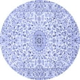 thumbnail image 1 of Ahgly Company Machine Washable Indoor Round Medallion Blue Traditional Area Rugs, 3' Round, 1 of 4