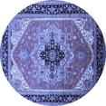 thumbnail image 1 of Ahgly Company Machine Washable Indoor Round Oriental Blue Industrial Area Rugs, 3' Round, 1 of 4