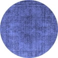 thumbnail image 1 of Ahgly Company Machine Washable Indoor Round Oriental Blue Industrial Area Rugs, 3' Round, 1 of 4