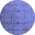 thumbnail image 1 of Ahgly Company Machine Washable Indoor Round Oriental Blue Industrial Area Rugs, 4' Round, 1 of 4