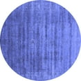 thumbnail image 1 of Ahgly Company Machine Washable Indoor Round Oriental Blue Industrial Area Rugs, 5' Round, 1 of 4
