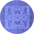 thumbnail image 1 of Ahgly Company Machine Washable Indoor Round Oriental Blue Industrial Area Rugs, 8' Round, 1 of 4