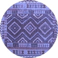 thumbnail image 1 of Ahgly Company Machine Washable Indoor Round Oriental Blue Traditional Area Rugs, 3' Round, 1 of 4