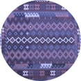 thumbnail image 1 of Ahgly Company Machine Washable Indoor Round Oriental Blue Traditional Area Rugs, 7' Round, 1 of 4