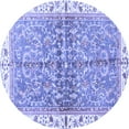 thumbnail image 1 of Ahgly Company Machine Washable Indoor Round Oriental Blue Traditional Area Rugs, 8' Round, 1 of 4