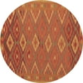 thumbnail image 1 of Ahgly Company Machine Washable Indoor Round Oriental Brown Traditional Area Rugs, 7' Round, 1 of 4