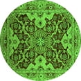 thumbnail image 1 of Ahgly Company Machine Washable Indoor Round Oriental Green Industrial Area Rugs, 8' Round, 1 of 4