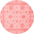 thumbnail image 1 of Ahgly Company Machine Washable Indoor Round Oriental Red Modern Area Rugs, 7' Round, 1 of 4