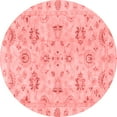 thumbnail image 1 of Ahgly Company Machine Washable Indoor Round Oriental Red Traditional Area Rugs, 7' Round, 1 of 4