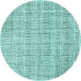 thumbnail image 1 of Ahgly Company Machine Washable Indoor Round Oriental Turquoise Blue Industrial Area Rugs, 6' Round, 1 of 4