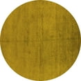 thumbnail image 1 of Ahgly Company Machine Washable Indoor Round Oriental Yellow Industrial Area Rugs, 5' Round, 1 of 4