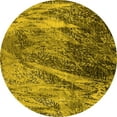 thumbnail image 1 of Ahgly Company Machine Washable Indoor Round Oriental Yellow Industrial Area Rugs, 6' Round, 1 of 4