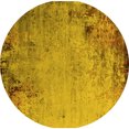 thumbnail image 1 of Ahgly Company Machine Washable Indoor Round Oriental Yellow Industrial Area Rugs, 7' Round, 1 of 4