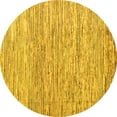 thumbnail image 1 of Ahgly Company Machine Washable Indoor Round Oriental Yellow Modern Area Rugs, 3' Round, 1 of 4