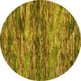 thumbnail image 1 of Ahgly Company Machine Washable Indoor Round Oriental Yellow Modern Area Rugs, 8' Round, 1 of 4