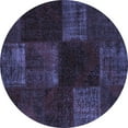 thumbnail image 1 of Ahgly Company Machine Washable Indoor Round Patchwork Blue Transitional Area Rugs, 7' Round, 1 of 4