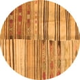 thumbnail image 1 of Ahgly Company Machine Washable Indoor Round Patchwork Orange Transitional Area Rugs, 4' Round, 1 of 1