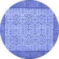 thumbnail image 1 of Ahgly Company Machine Washable Indoor Round Persian Blue Traditional Area Rugs, 3' Round, 1 of 4
