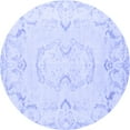 thumbnail image 1 of Ahgly Company Machine Washable Indoor Round Persian Blue Traditional Area Rugs, 4' Round, 1 of 4