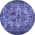 thumbnail image 1 of Ahgly Company Machine Washable Indoor Round Persian Blue Traditional Area Rugs, 4' Round, 1 of 4