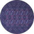thumbnail image 1 of Ahgly Company Machine Washable Indoor Round Persian Blue Traditional Area Rugs, 4' Round, 1 of 4