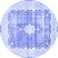 thumbnail image 1 of Ahgly Company Machine Washable Indoor Round Persian Blue Traditional Area Rugs, 4' Round, 1 of 4