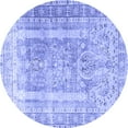 thumbnail image 1 of Ahgly Company Machine Washable Indoor Round Persian Blue Traditional Area Rugs, 5' Round, 1 of 4
