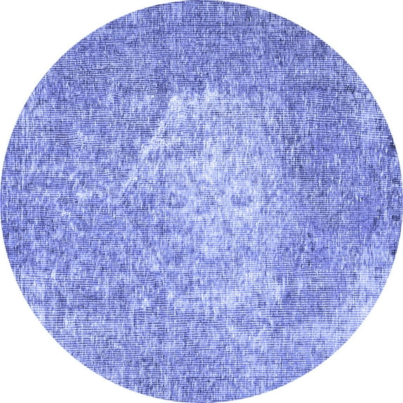 Ahgly Company Machine Washable Indoor Round Persian Blue Traditional Area Rugs, 5' Round